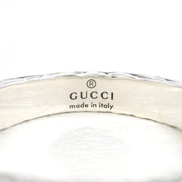 Gucci Interlocking G Arabesque Silver Ring, Ring Box, Bag, Total Weight 6.7g - Picture 7 of 8